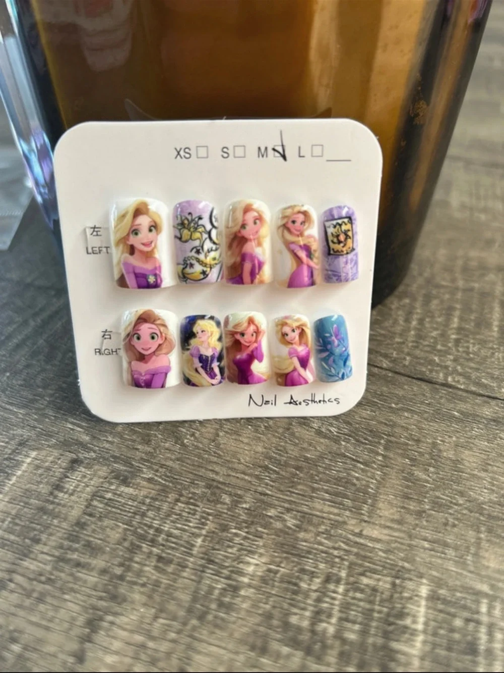 Purple Princess Character Press-On Nails for women